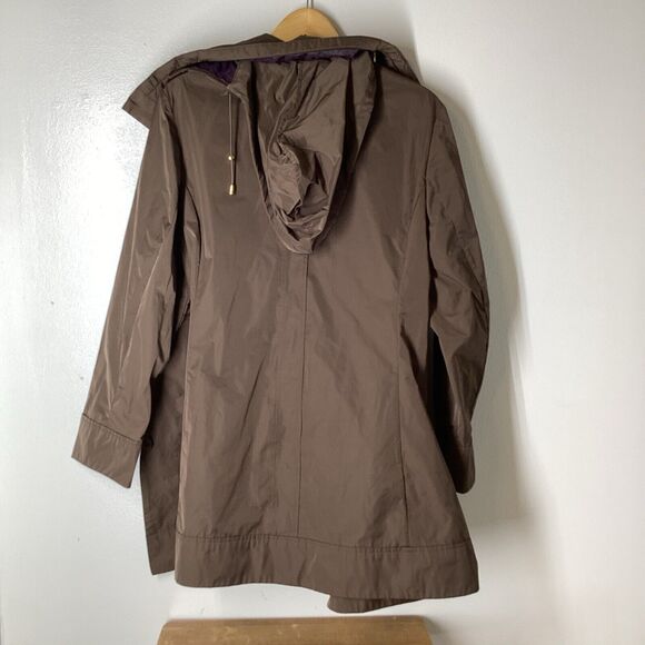 RAINFOREST LARGE Ruched Front Packable Rain Coat Jacket Hidden Hood Lightweight - Picture 4 of 12